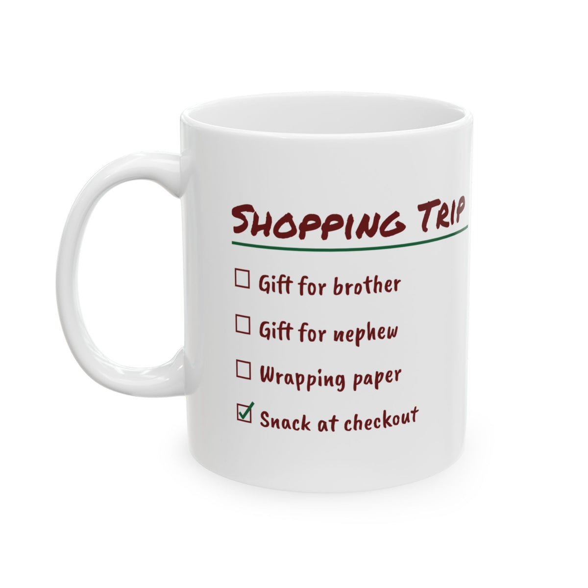 Funny Christmas Shopping Coffee Mug Gifts Bought Zero Checklist