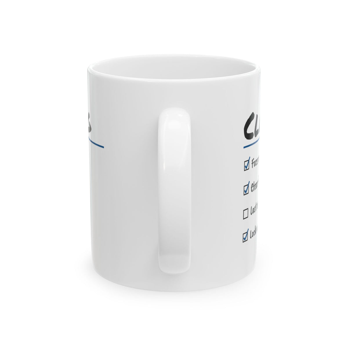 Funny Retail Coffee Mug Face Every Shelf Lock Up At 9:01
