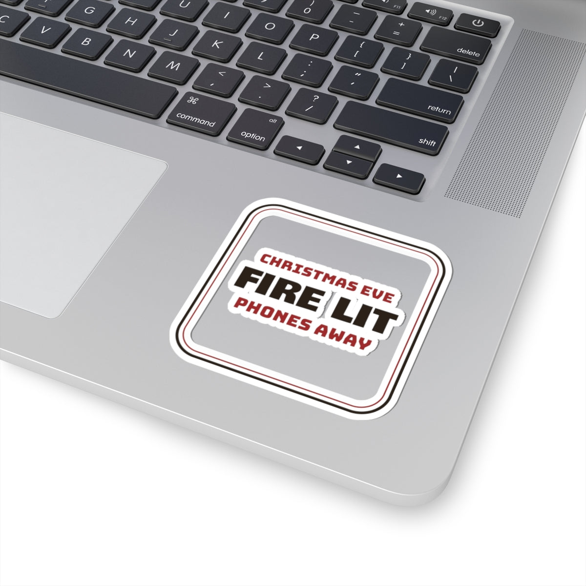 Cozy Christmas Eve Sticker Fire Lit Phones Away For Family
