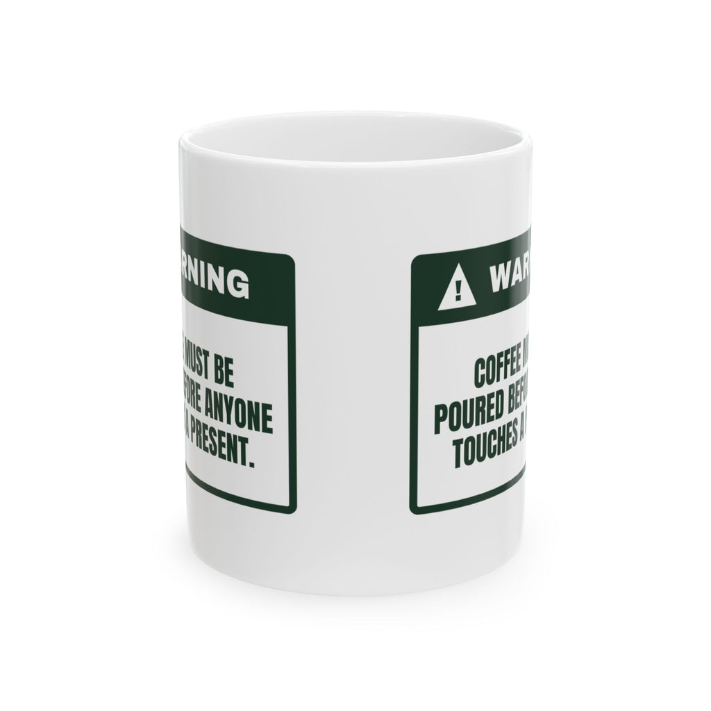 Funny Christmas Coffee Mug Coffee Poured First Warning For Parents