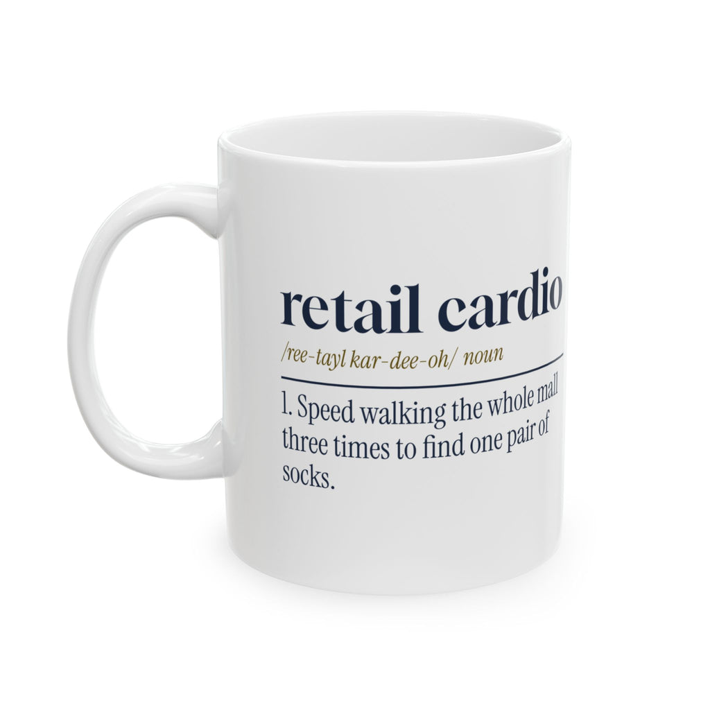 Funny Christmas Shopping Coffee Mug Retail Cardio Definition