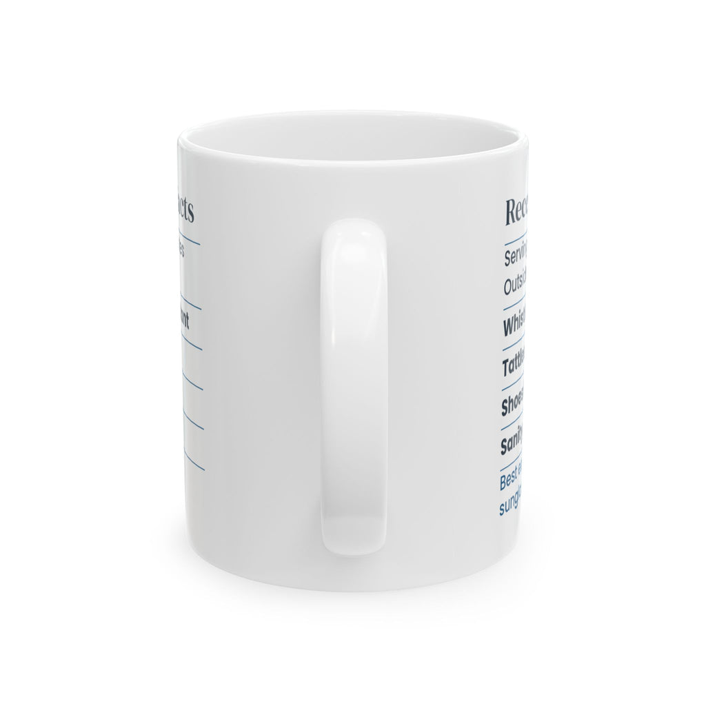 Funny Recess Duty Nutrition Facts Coffee Mug Sanity Holding For Teachers