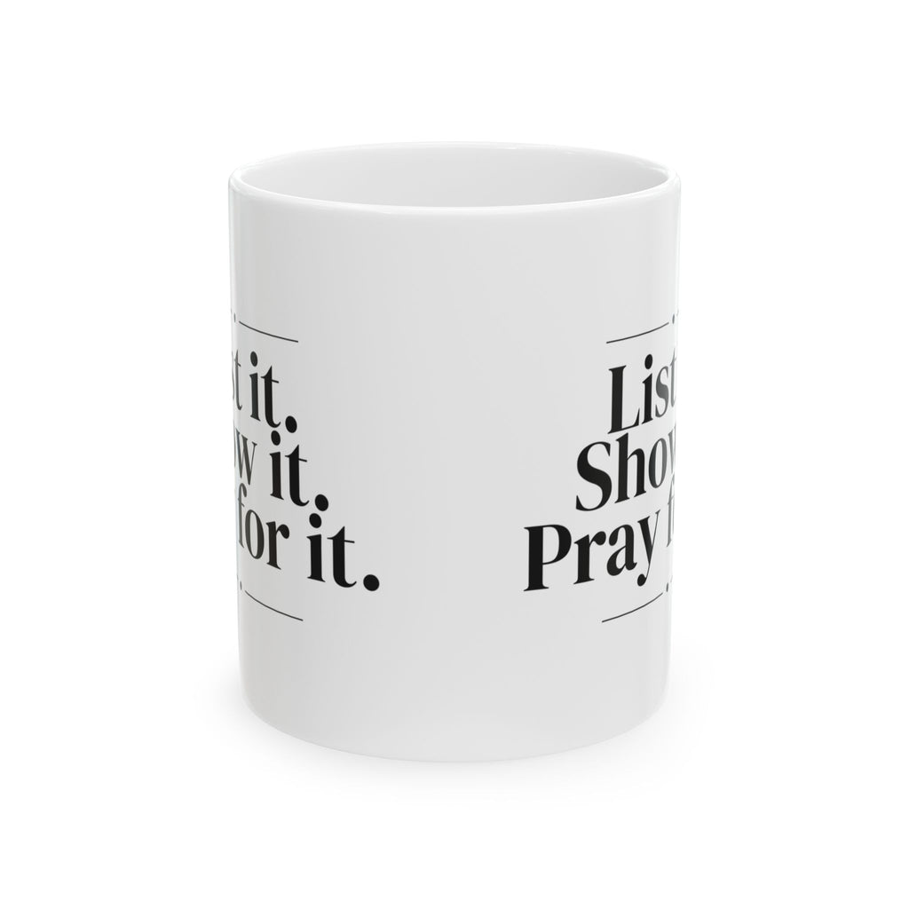Real Estate Agent Coffee Mug List Show Pray