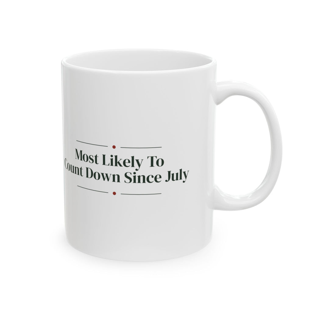 Funny Christmas Family Coffee Mug Most Likely To Count Down Since July