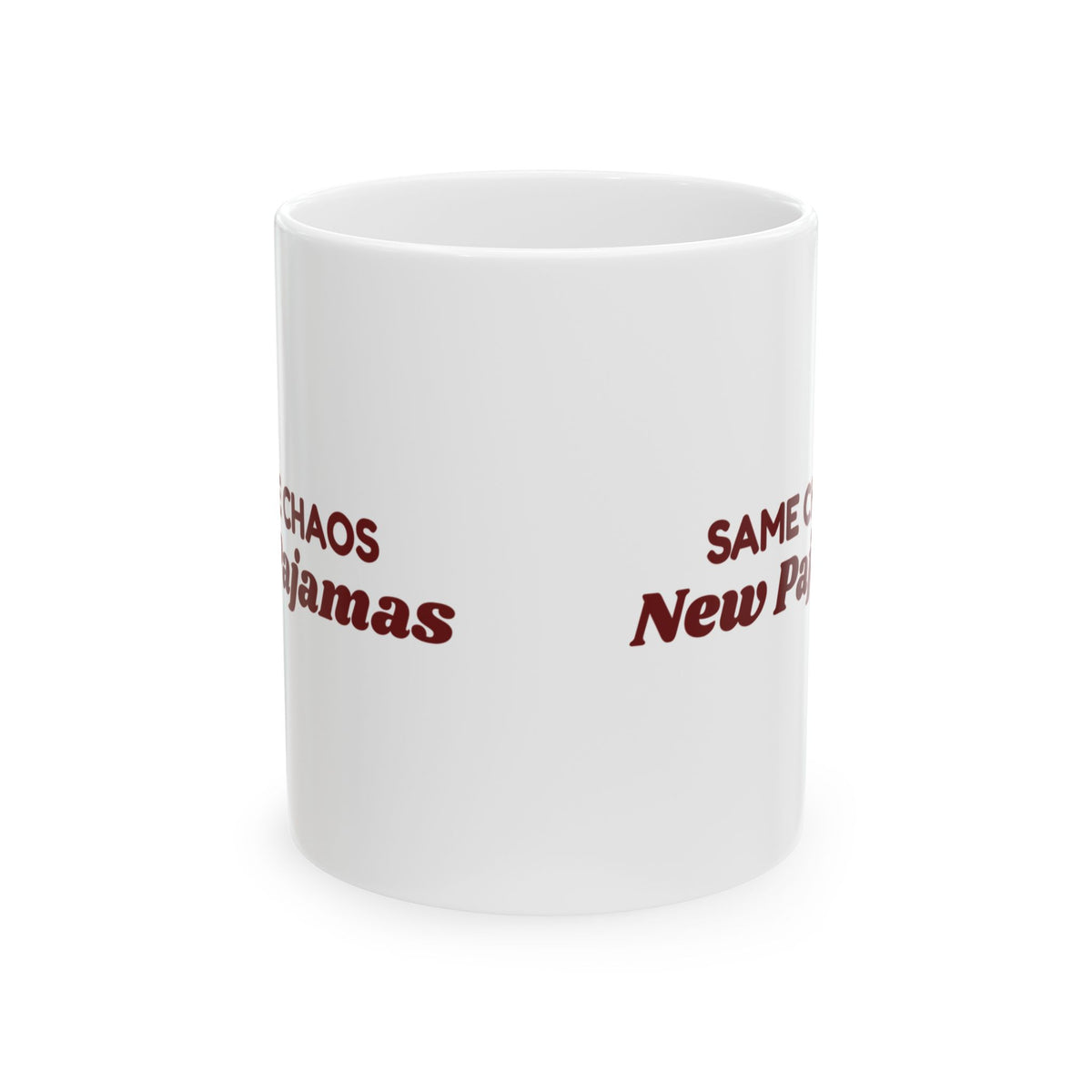 Funny Family Christmas Coffee Mug Same Chaos New Pajamas