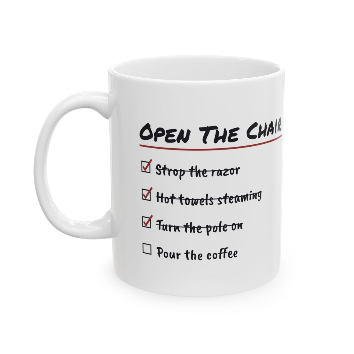 Funny Barber Mug Strop The Razor Pour Coffee Barber Checklist