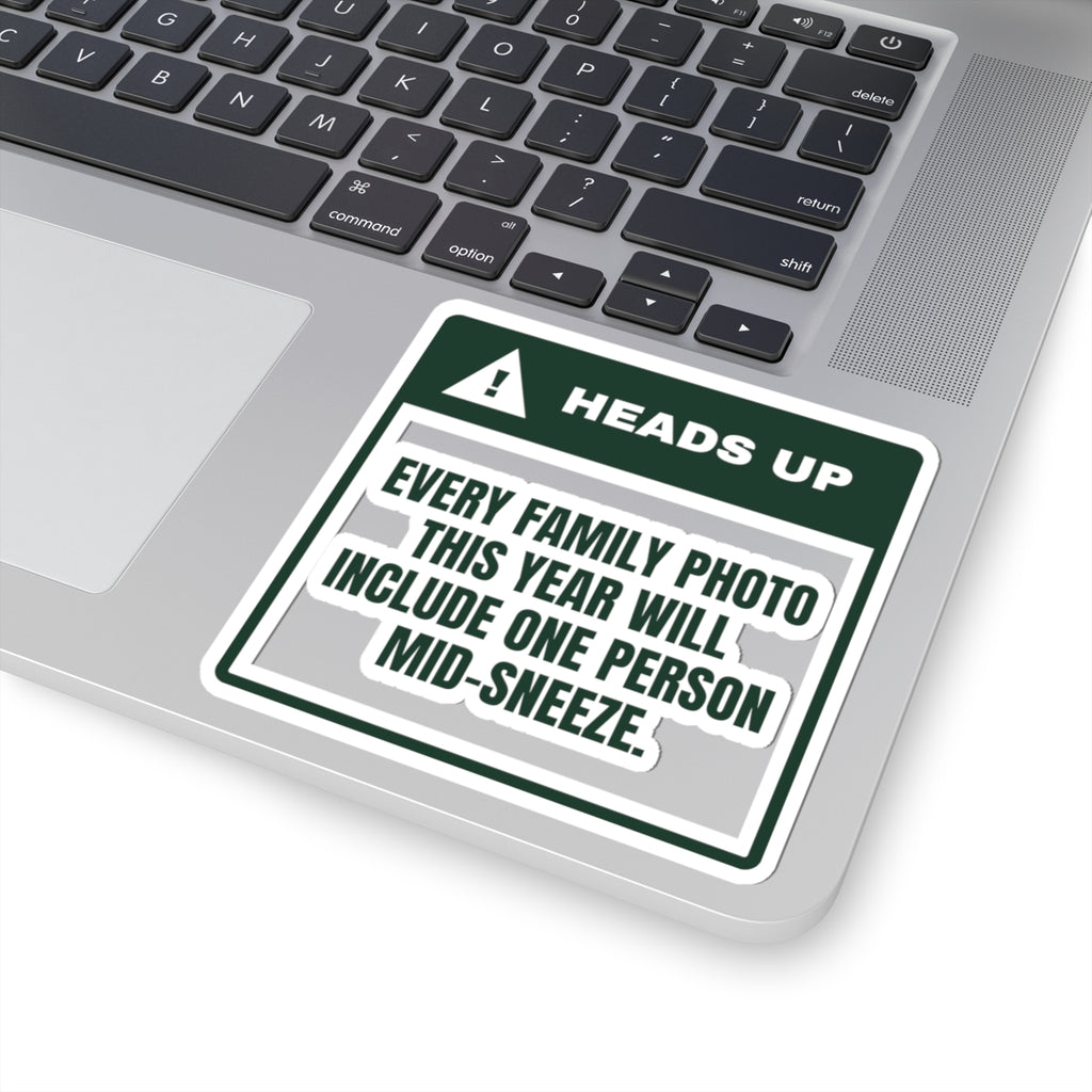 Funny Family Christmas Sticker Every Family Photo Has One Mid-Sneeze