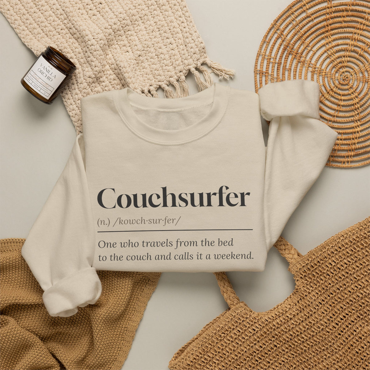 Funny Lazy Weekend Sweatshirt Couchsurfer Definition