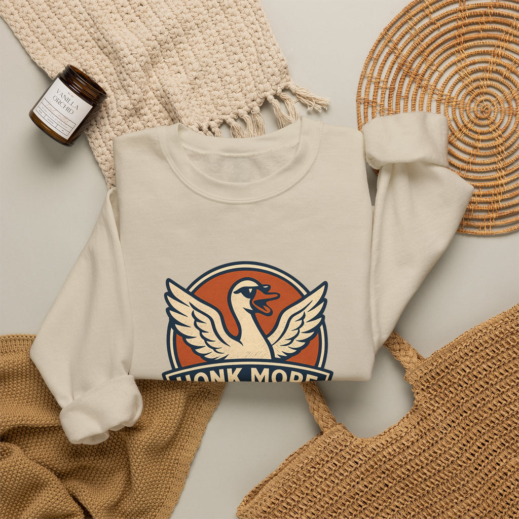 Funny Goose Honk More Worry Less Silly Bird Lover Sweatshirt