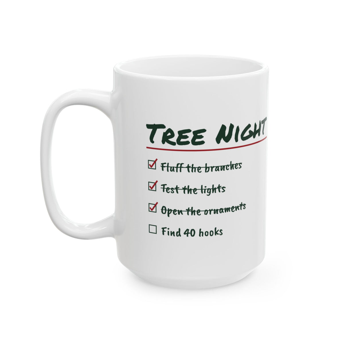 Funny Christmas Coffee Mug Tree Night Checklist Find 40 Hooks