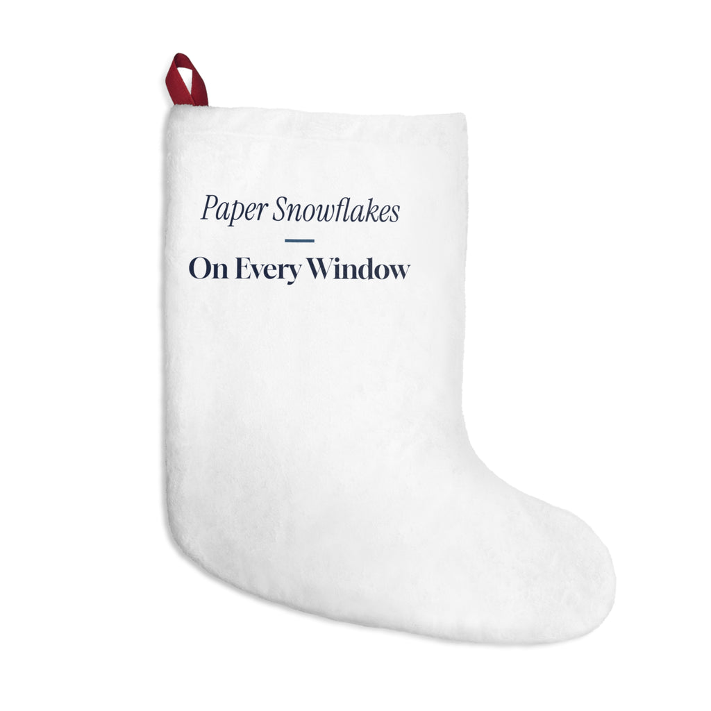 Christmas Stocking Paper Snowflakes On Every Window Cozy Winter