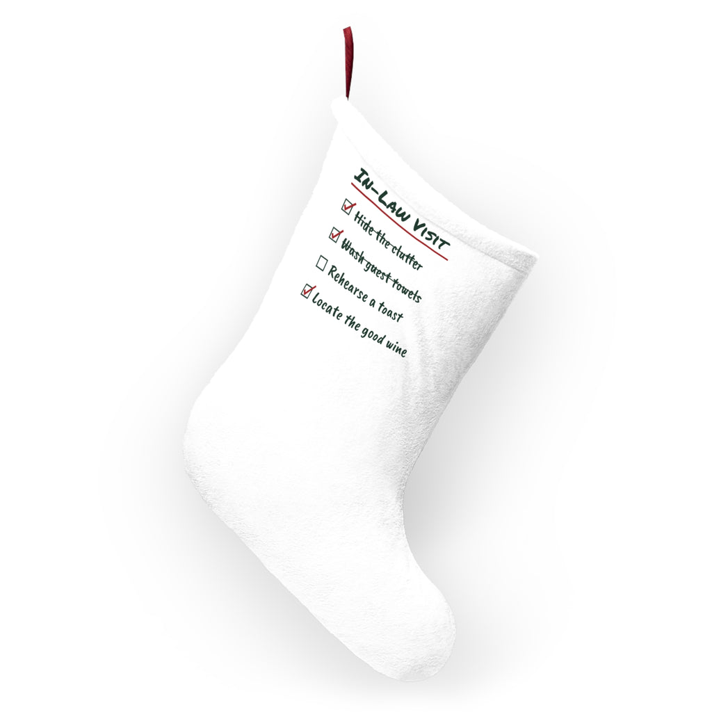 Funny Christmas Stocking In-Law Visit Checklist For Couples