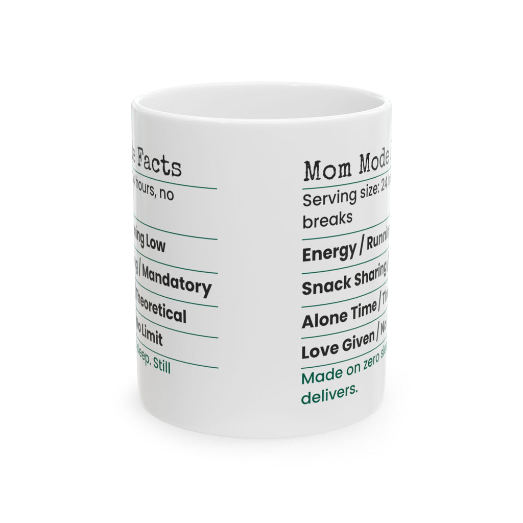 Funny Mom Coffee Mug Mom Mode Facts Label For Wife