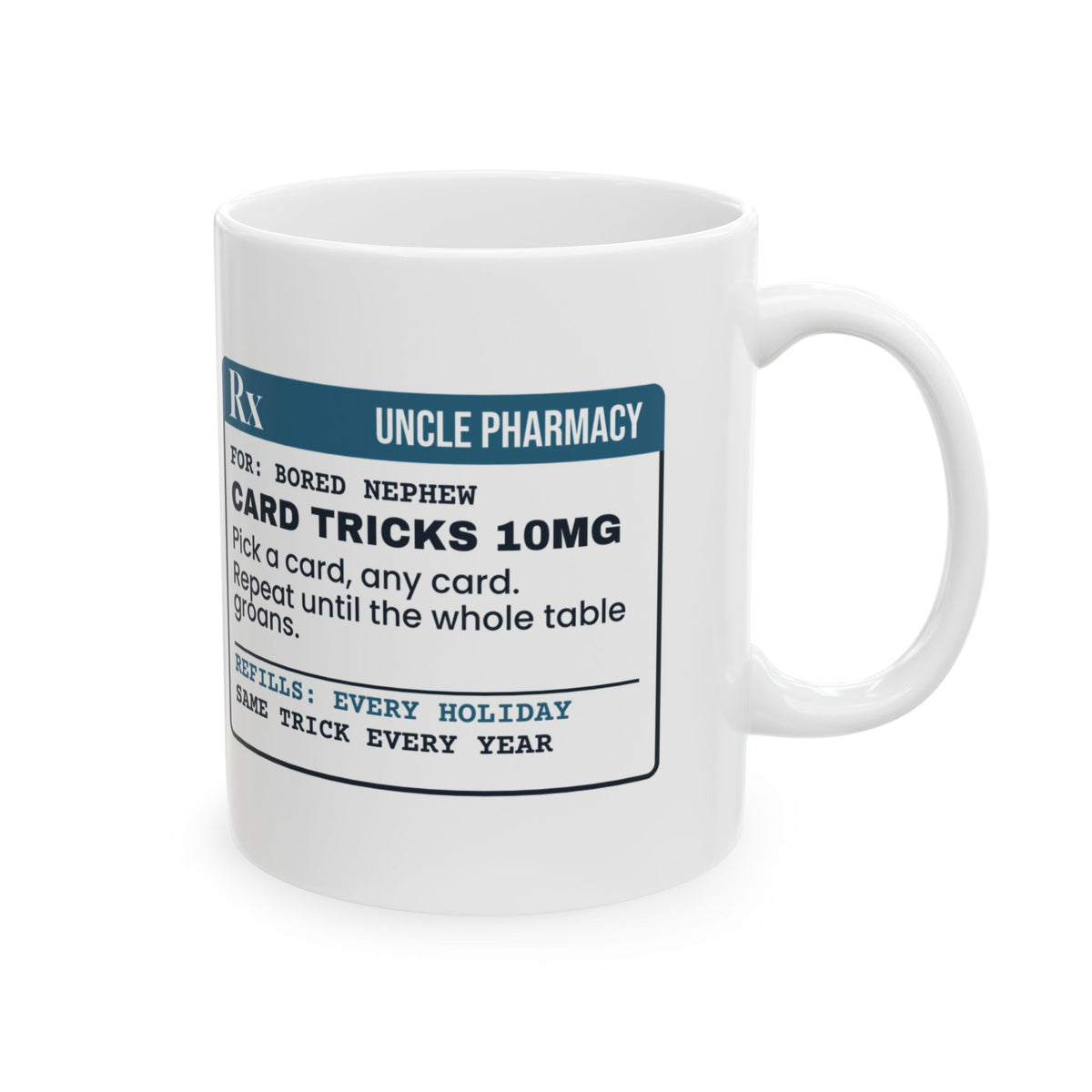 Funny Uncle Coffee Mug Card Tricks Prescription Label For Uncles