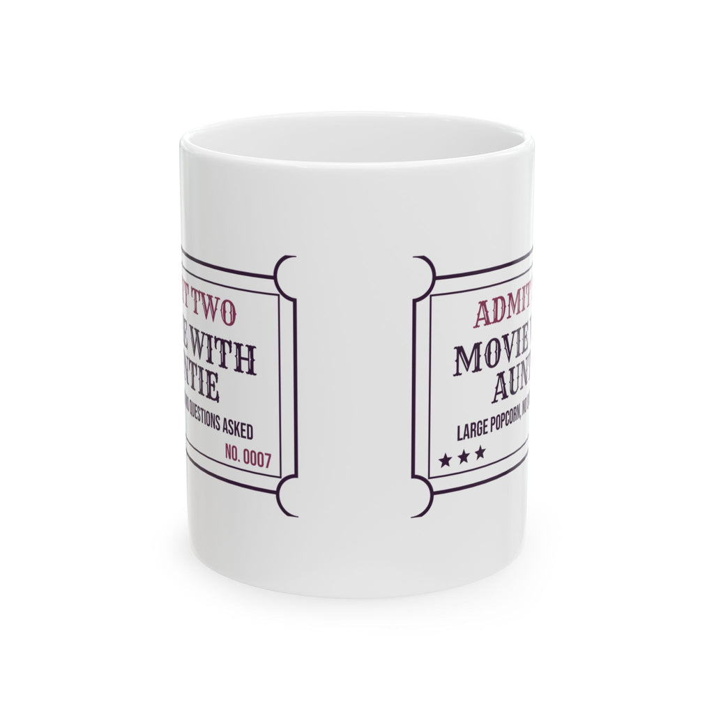 Funny Aunt Coffee Mug Movie With Auntie Large Popcorn No Questions