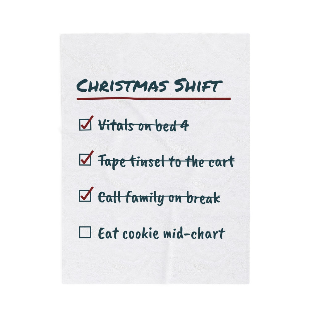 Funny Nurse Christmas Throw Blanket Christmas Shift Checklist For Nurses