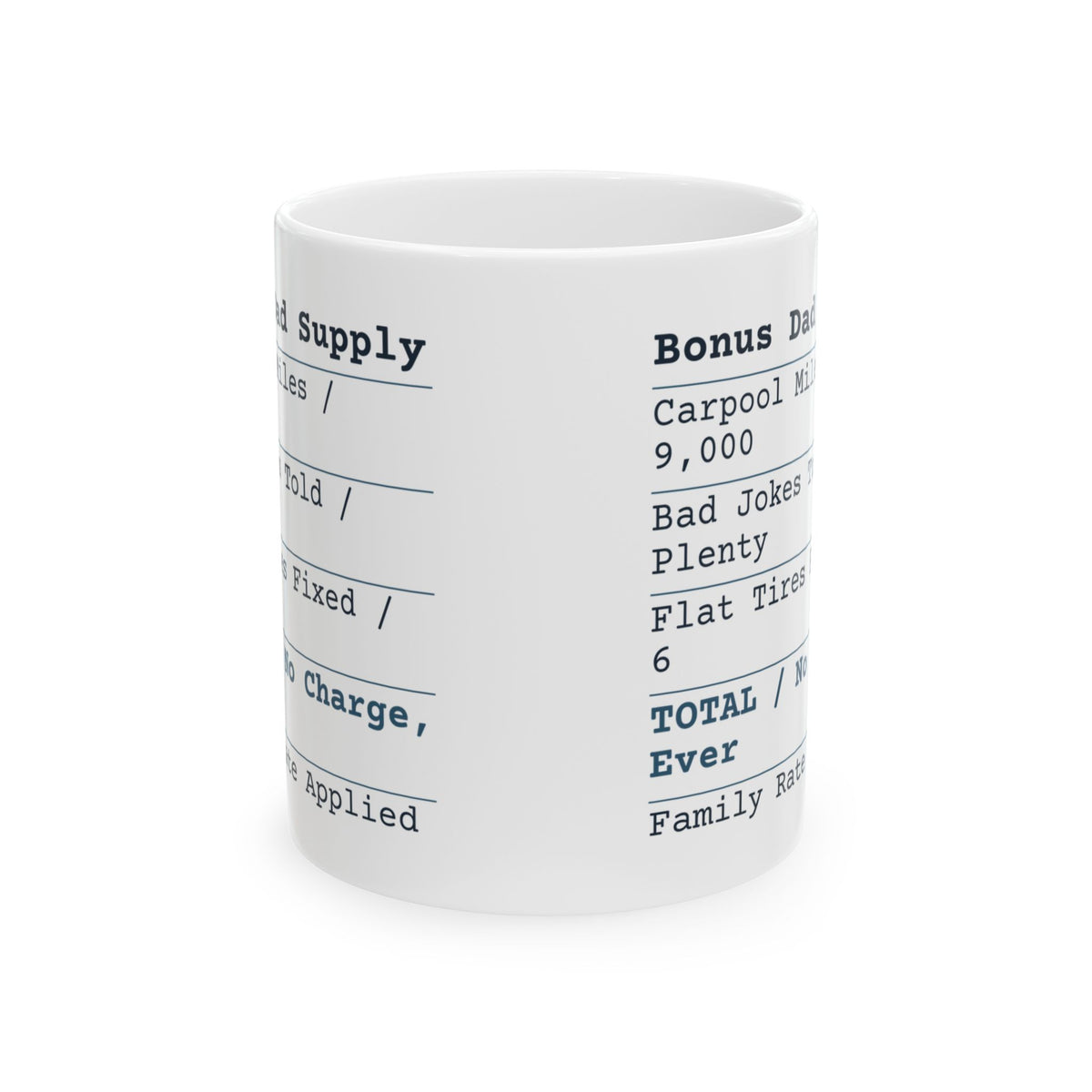 Funny Bonus Dad Father's Day Coffee Mug Bonus Dad Receipt No Charge Ever