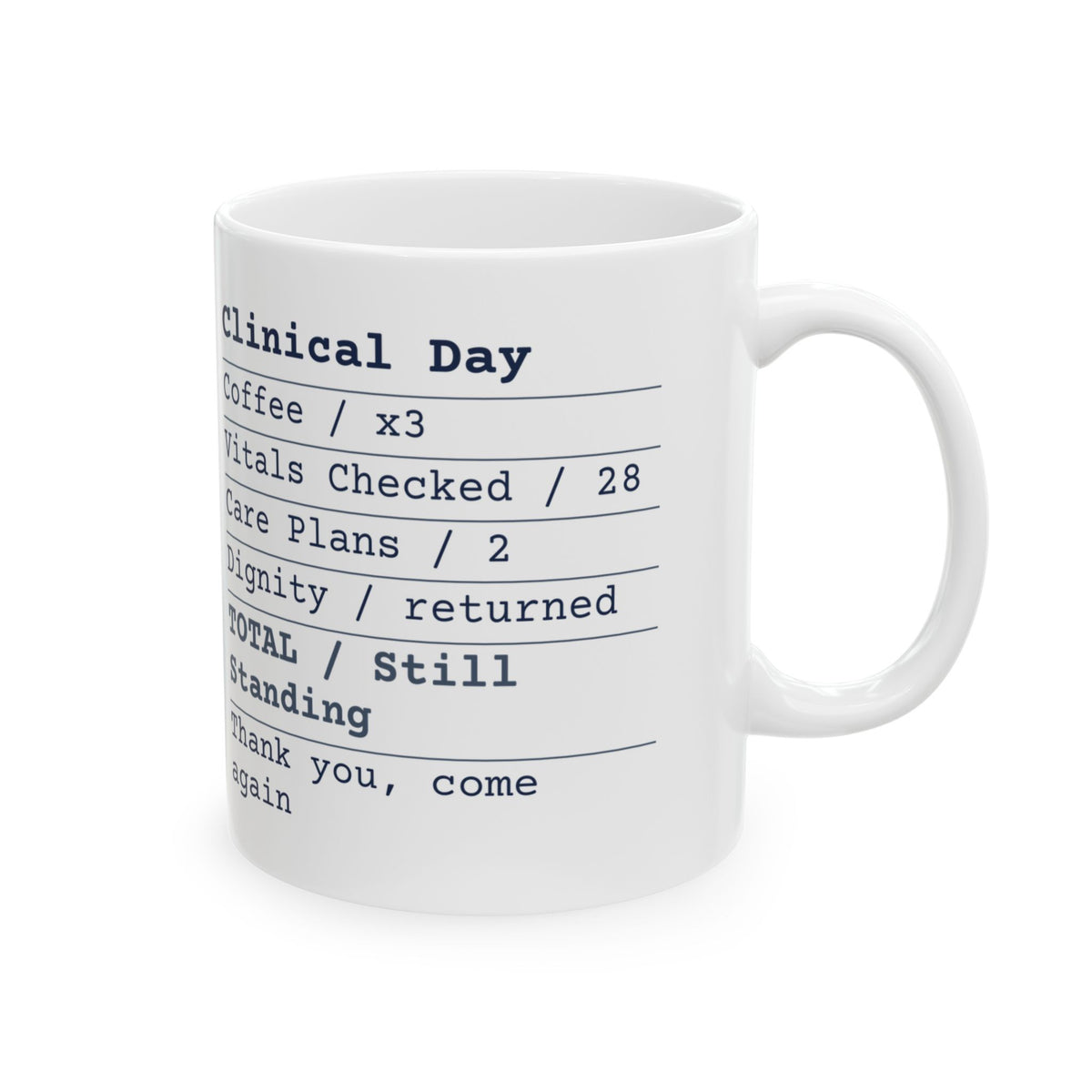 Funny Nurse Mug Clinical Day Receipt Itemized