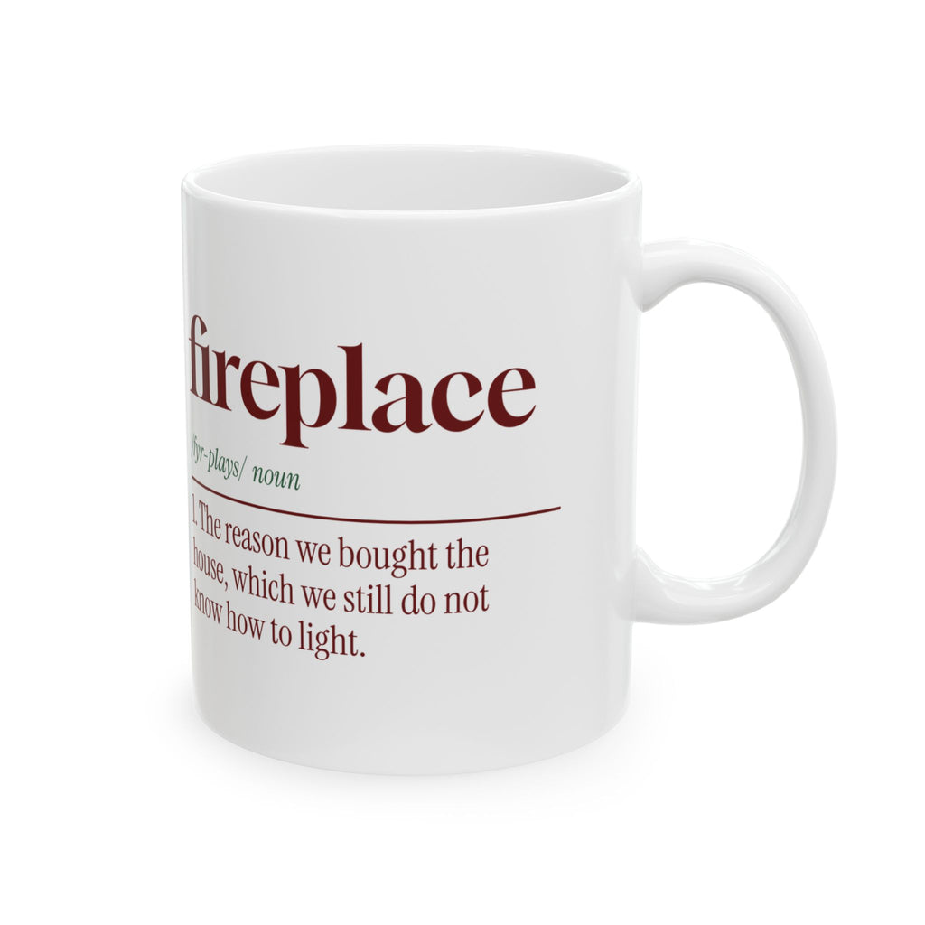Funny New Home Christmas Coffee Mug Fireplace Dictionary Definition