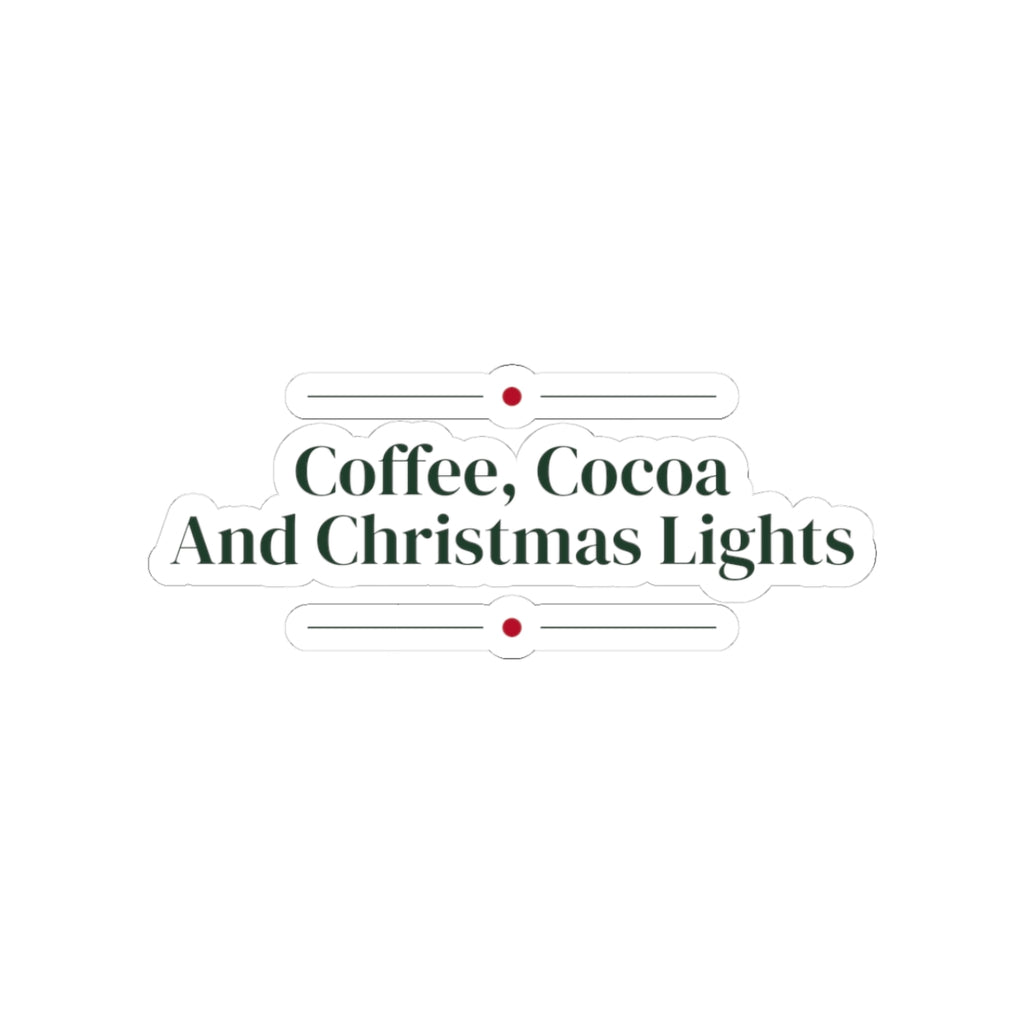 Christmas Sticker Coffee Cocoa And Christmas Lights Cozy Mug