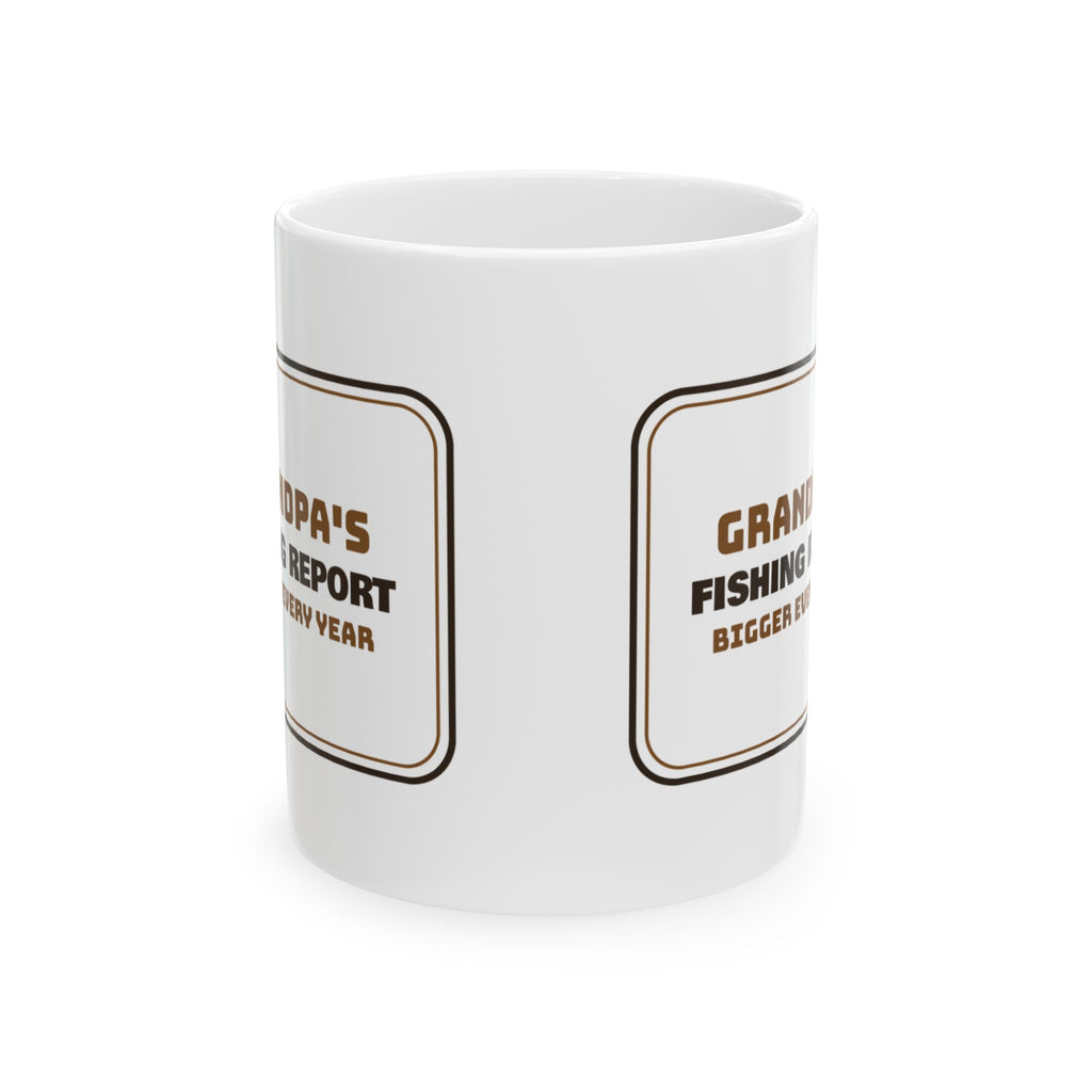 Funny Grandpa Fishing Mug The Fish Gets Bigger Every Year