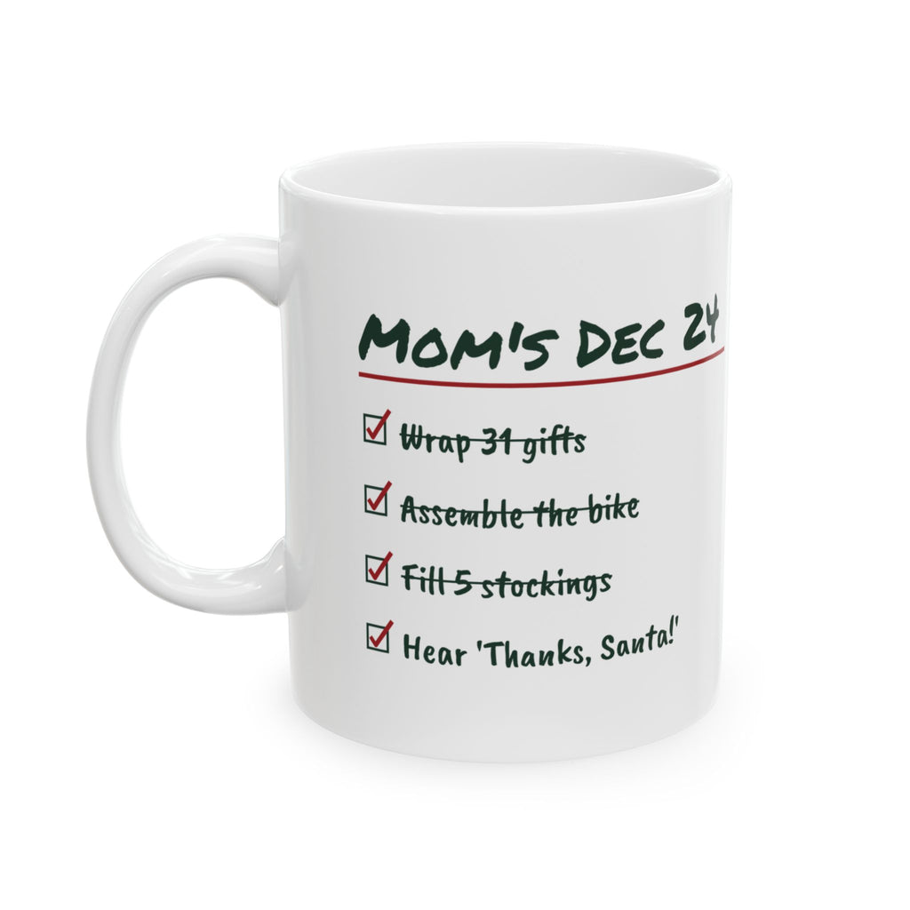 Funny Christmas Coffee Mug Mom's Christmas Eve Checklist For Mom