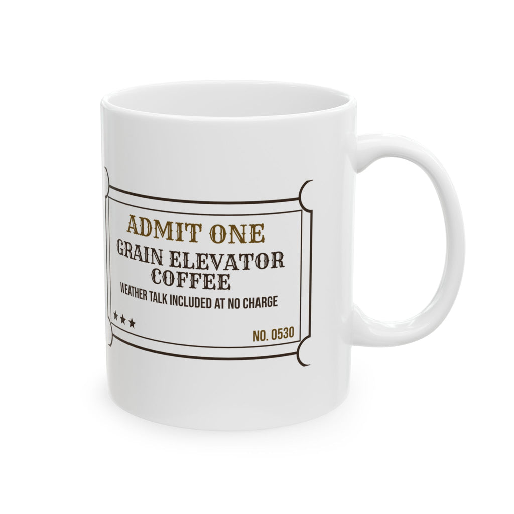 Funny Farmer Coffee Mug Grain Elevator Coffee Weather Talk Included