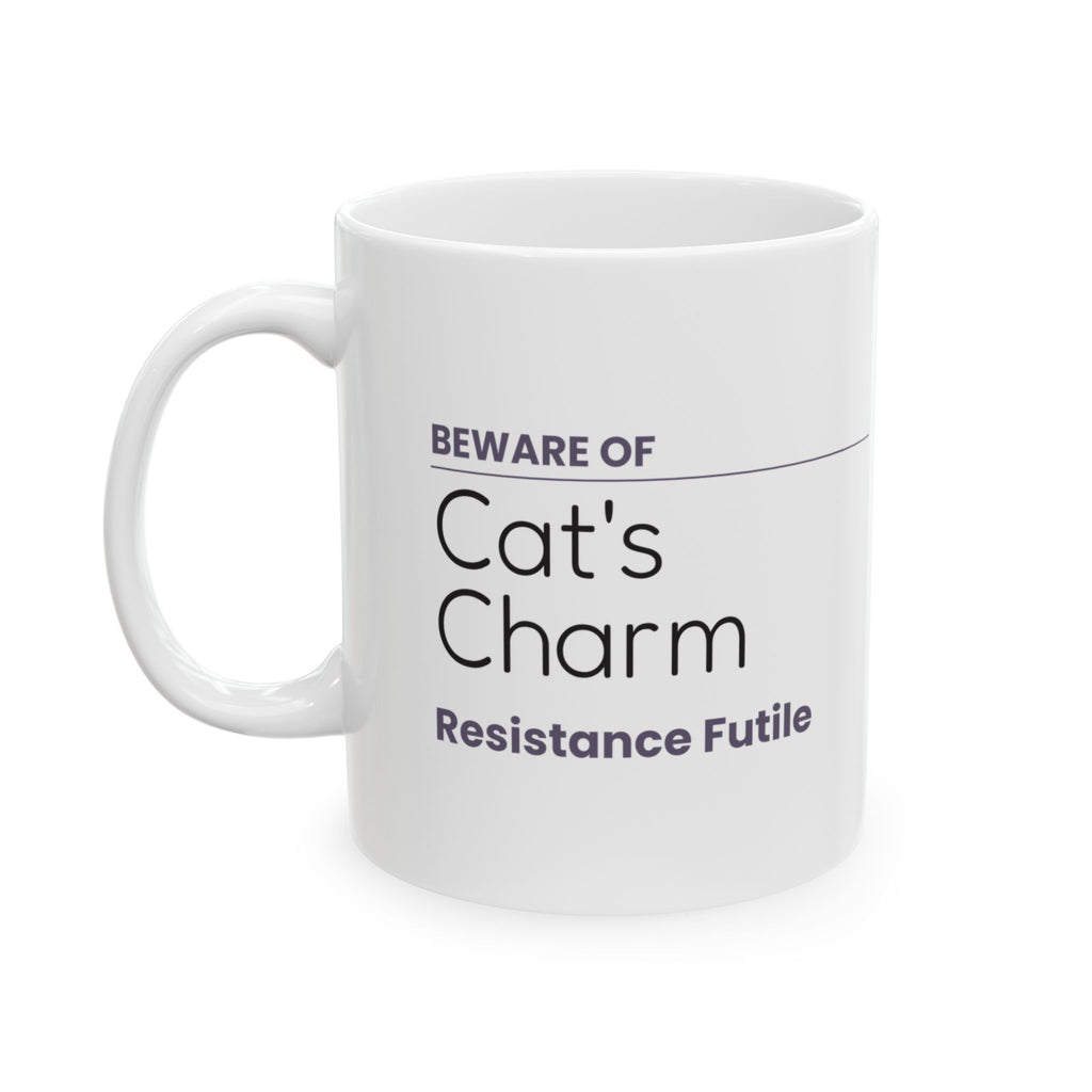 Funny Cat Coffee Mug Beware Of Cat's Charm For Cat Lovers