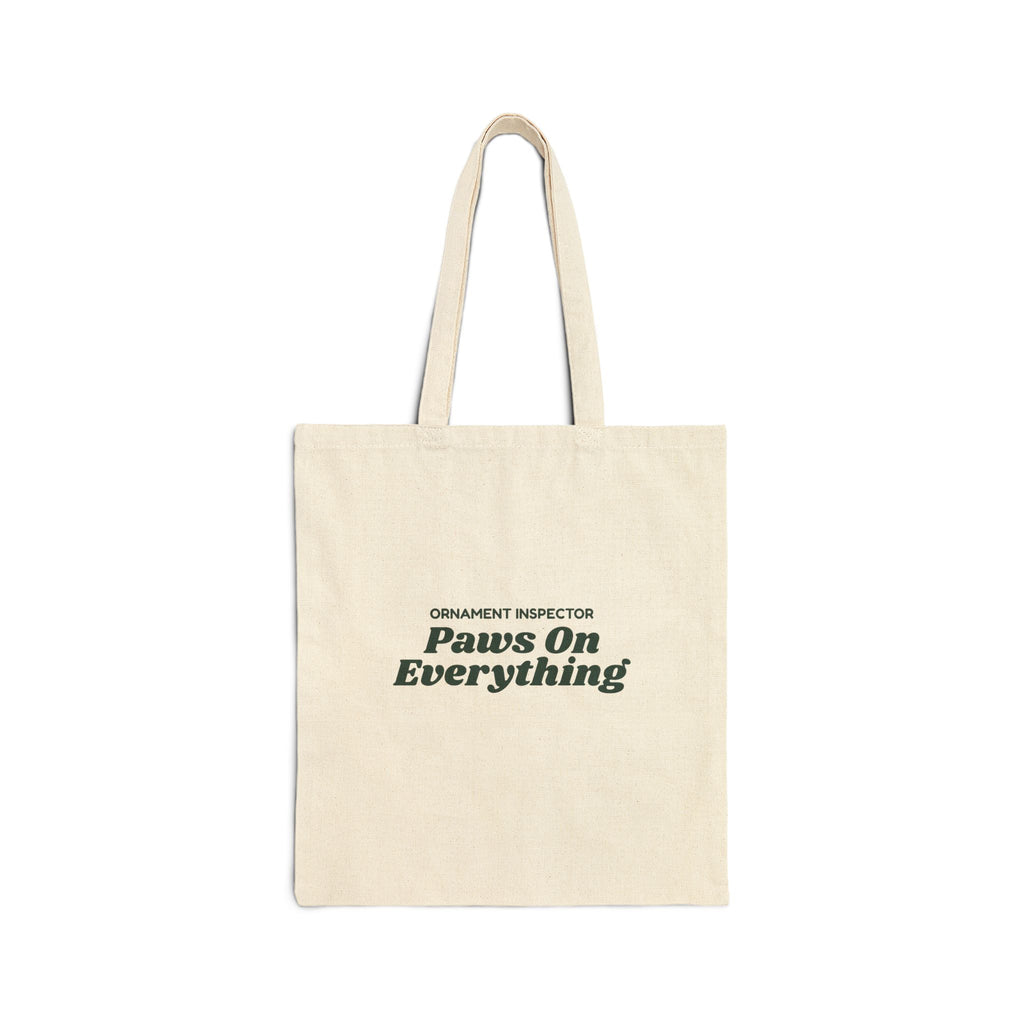 Funny Christmas Tote Bag Ornament Inspector Paws On Everything