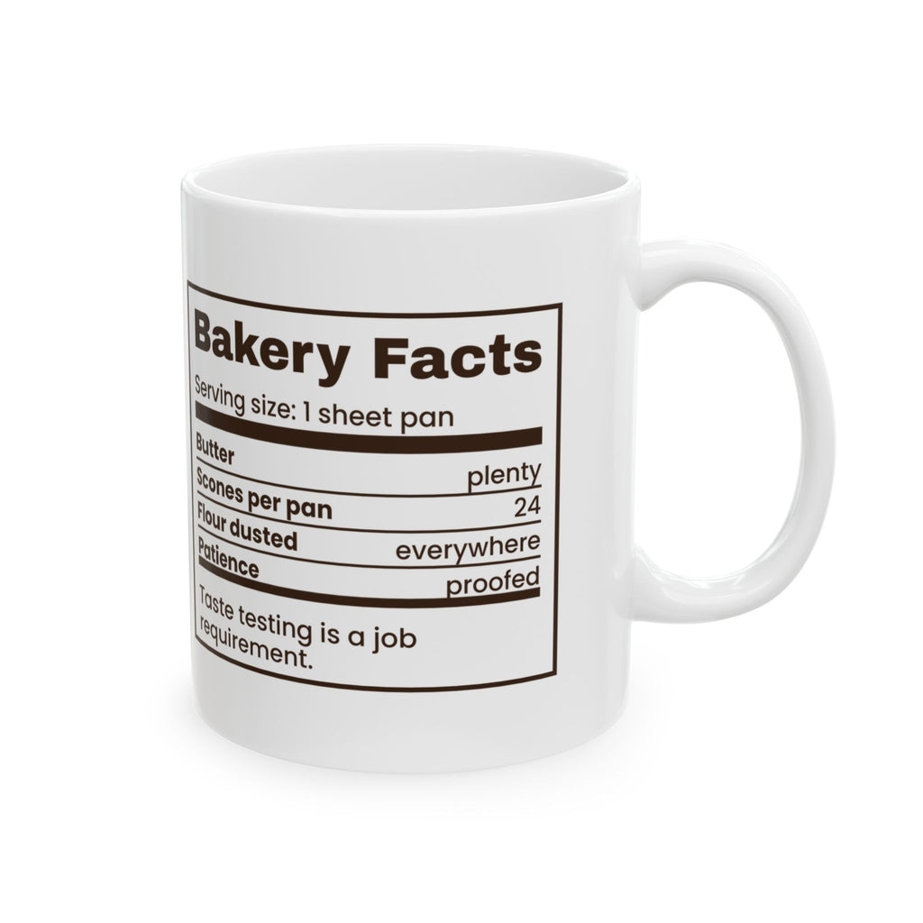 Funny Baker Coffee Mug Bakery Facts Nutrition Label