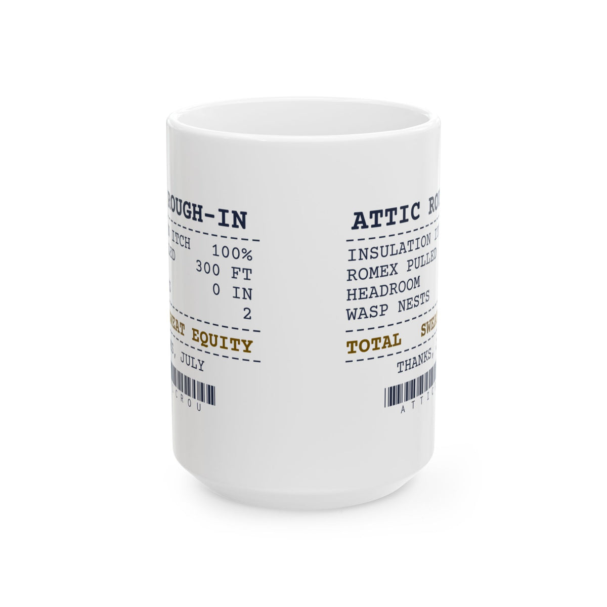 Funny Electrician Coffee Mug Attic Rough-In Receipt For Electricians