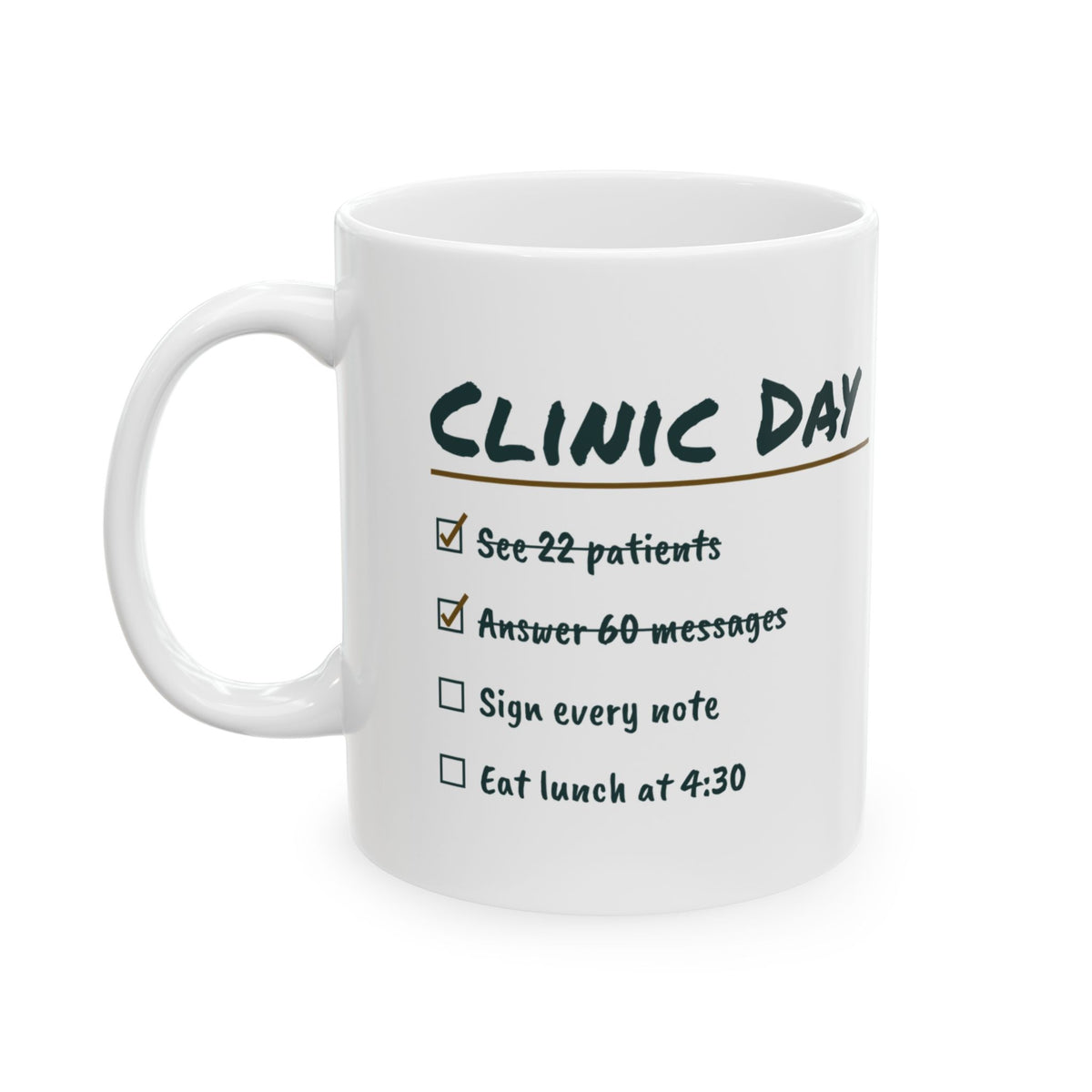 Funny Nurse Practitioner Coffee Mug Clinic Day Checklist For NPs