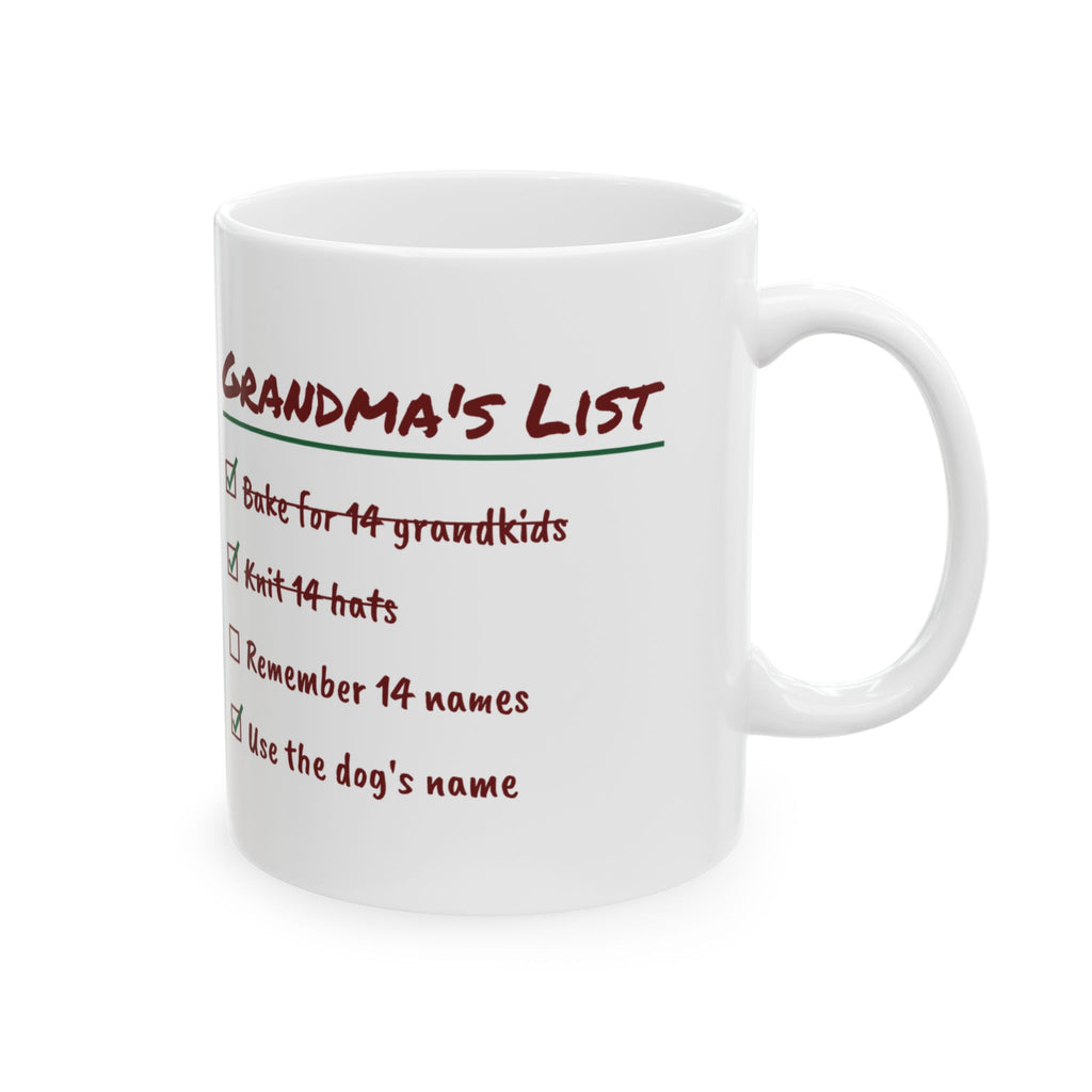 Funny Christmas Grandma Coffee Mug Remember 14 Names Use The Dog's Name