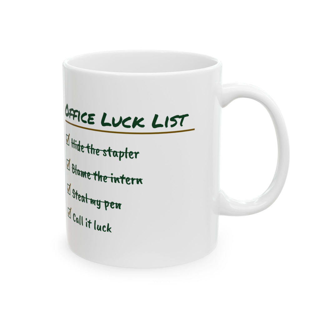 Office Luck List Checklist Mug Coworker