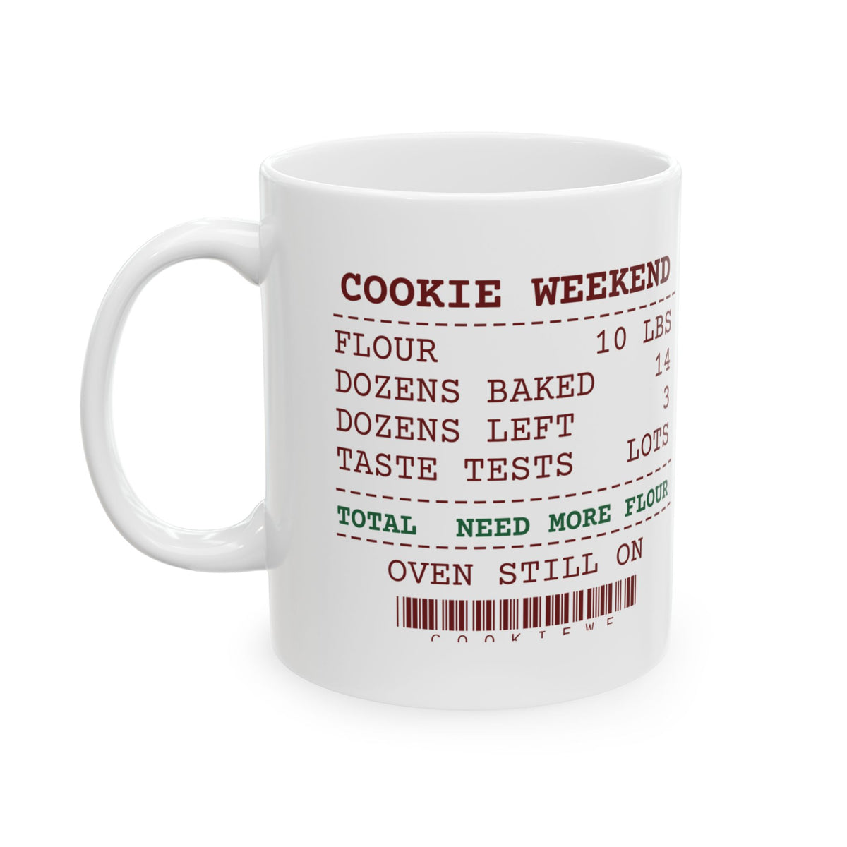 Funny Christmas Baking Coffee Mug Fourteen Dozen Baked Three Left