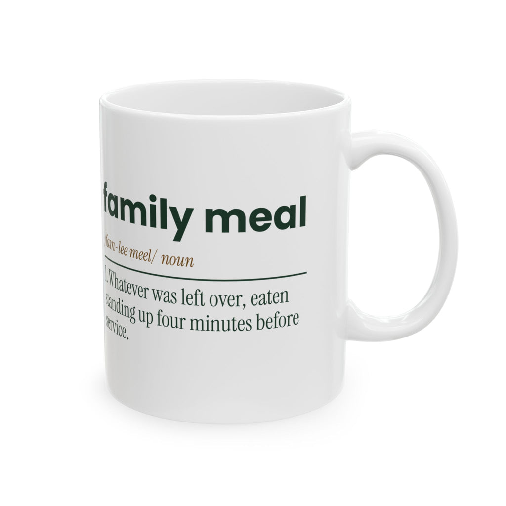 Funny Chef Coffee Mug Family Meal Dictionary Definition For Cooks