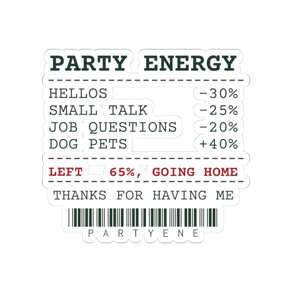 Funny Introvert Christmas Party Sticker Party Energy Receipt