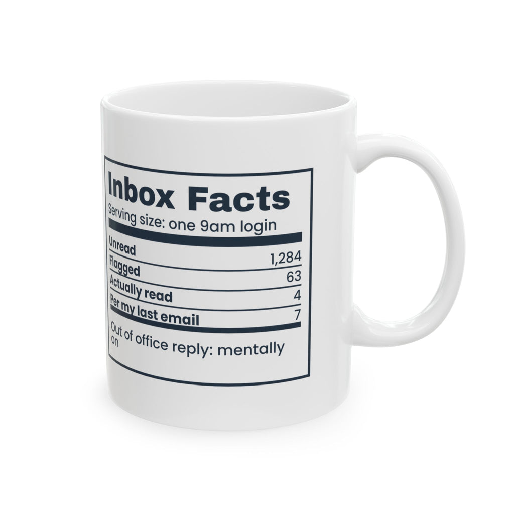 Funny Office Coffee Mug Inbox Facts Unread Count For Coworkers
