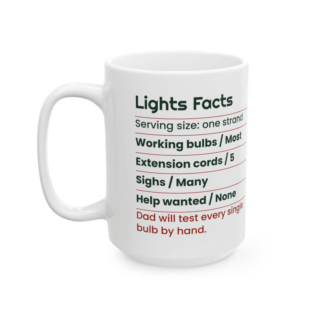 Funny Dad Christmas Coffee Mug Lights Facts Label For Dad