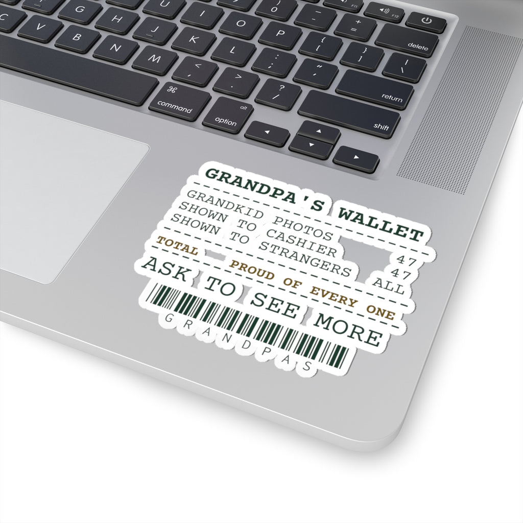 Funny Christmas Sticker Grandpa's Wallet Photos Proud Of Every One