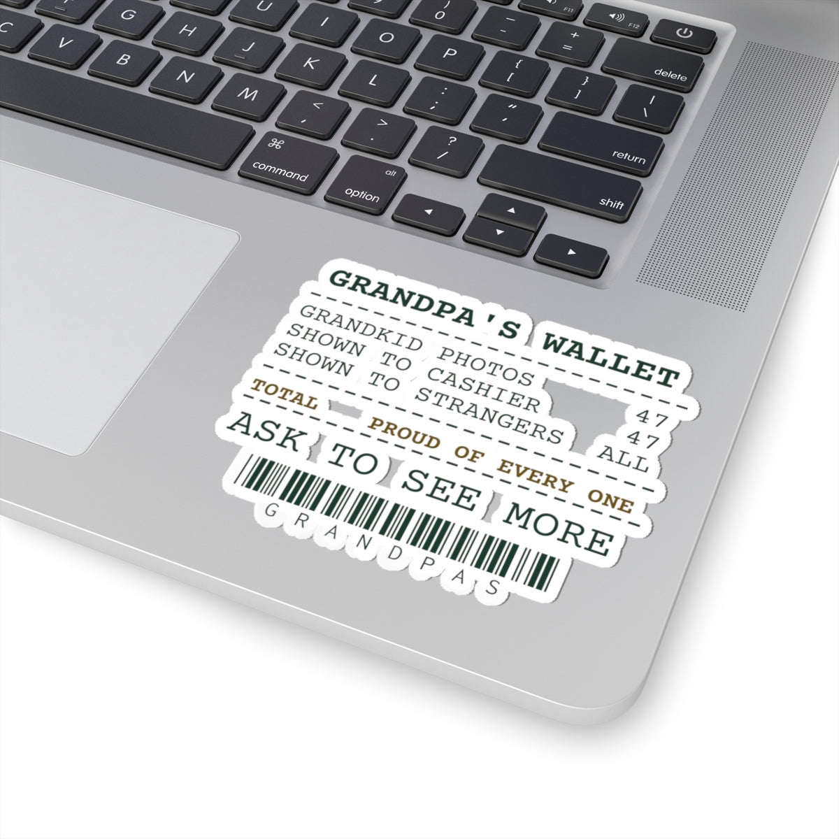Funny Christmas Sticker Grandpa's Wallet Photos Proud Of Every One