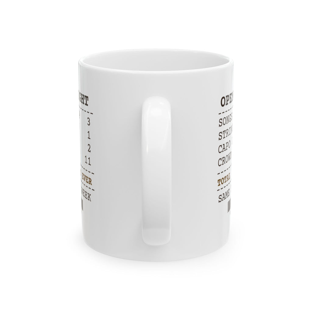 Funny Guitar Player Coffee Mug Open Mic Night Receipt