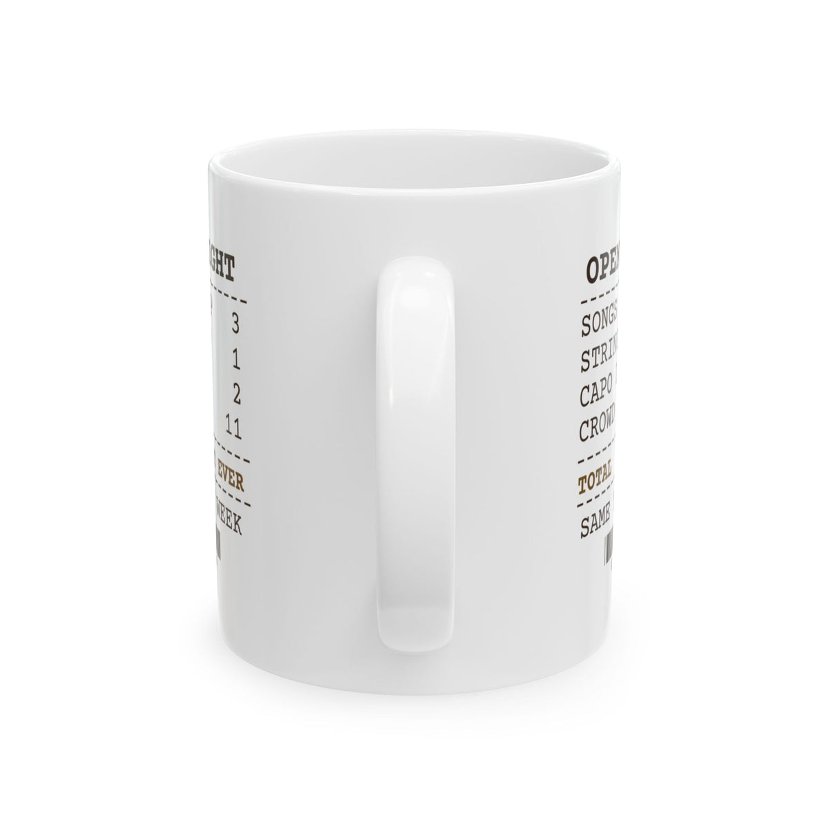Funny Guitar Player Coffee Mug Open Mic Night Receipt