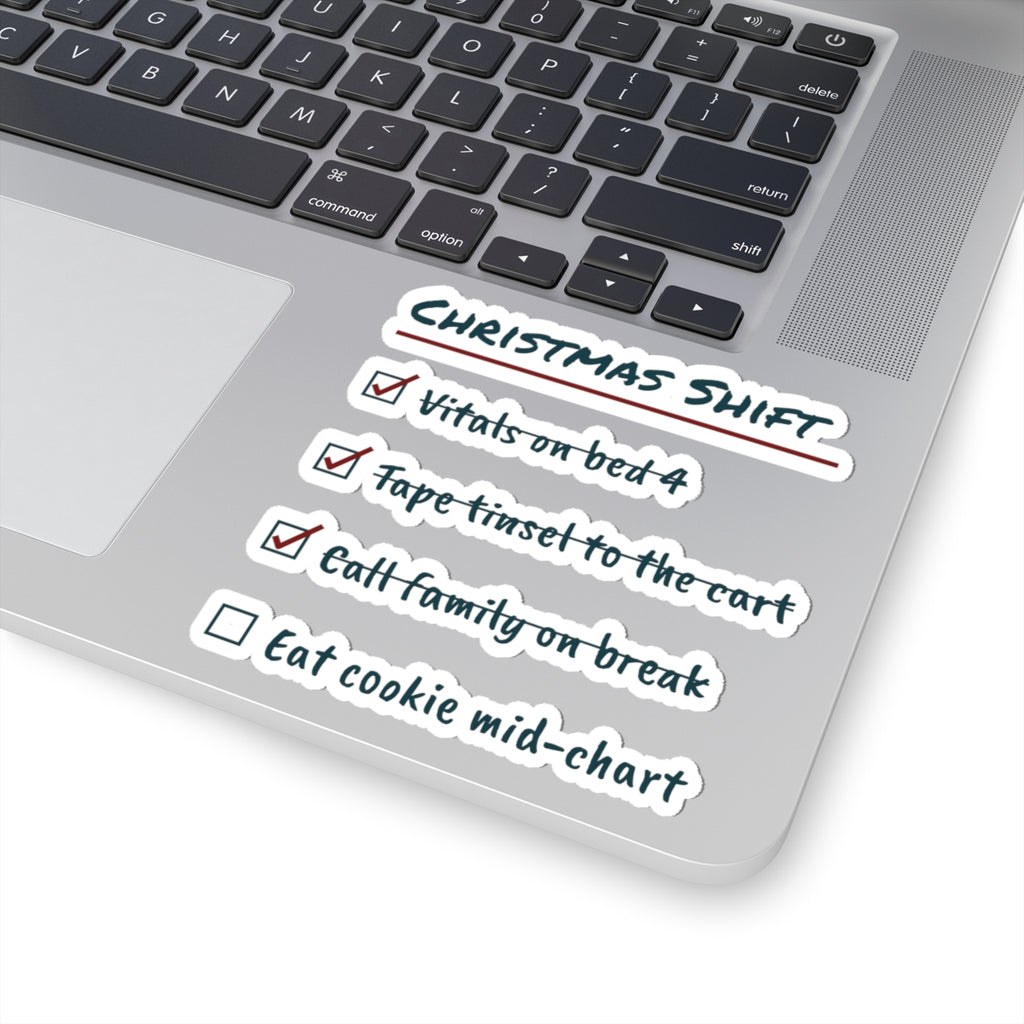 Funny Nurse Christmas Sticker Christmas Shift Checklist For Nurses