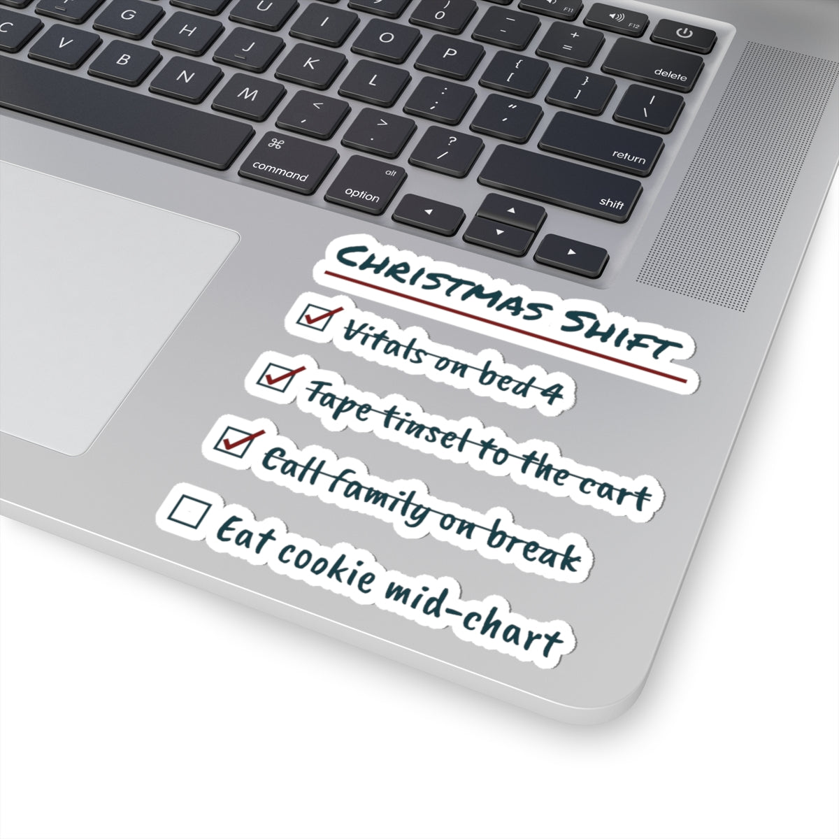 Funny Nurse Christmas Sticker Christmas Shift Checklist For Nurses