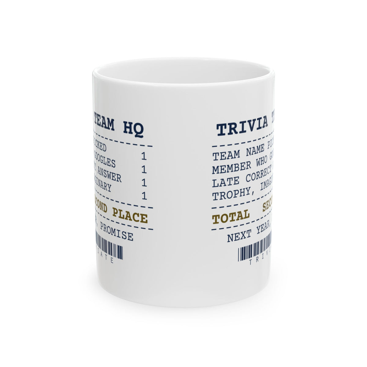 Trivia Team Receipt Coffee Mug For Trivia Fans