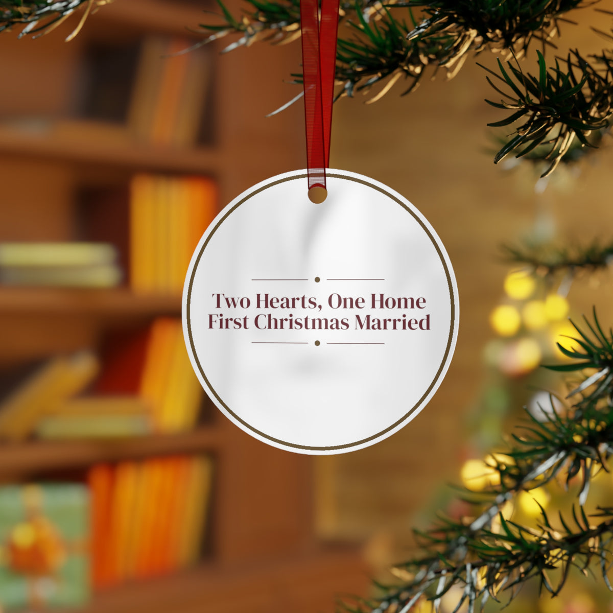 Christmas Ornament Two Hearts One Home First Christmas Married