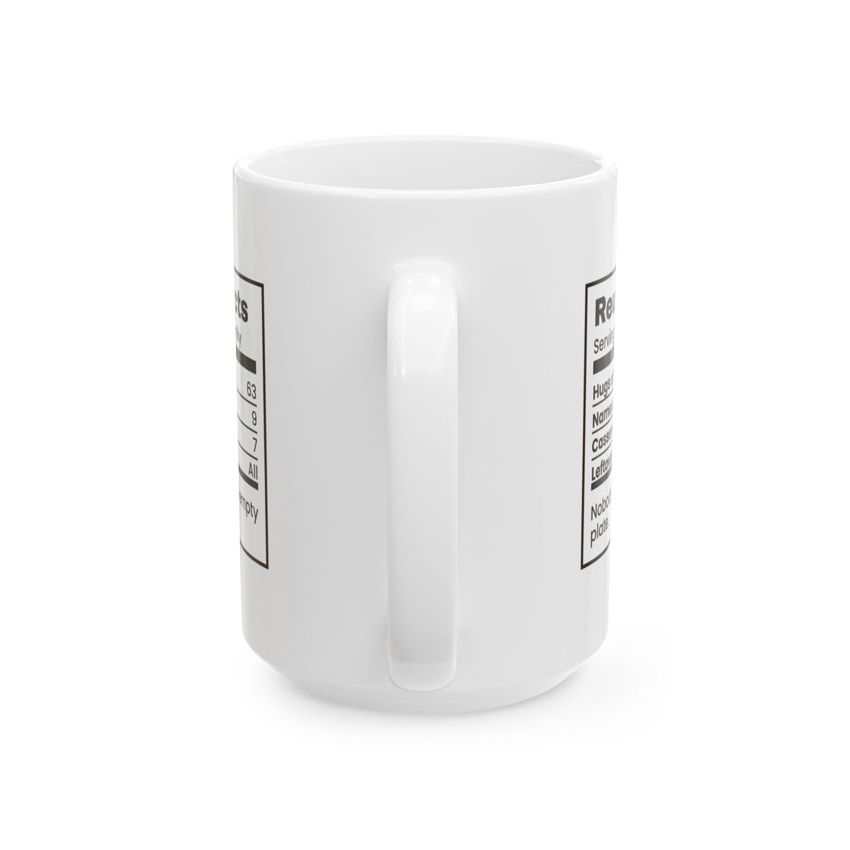 Funny Family Christmas Coffee Mug Reunion Nutrition Facts Label