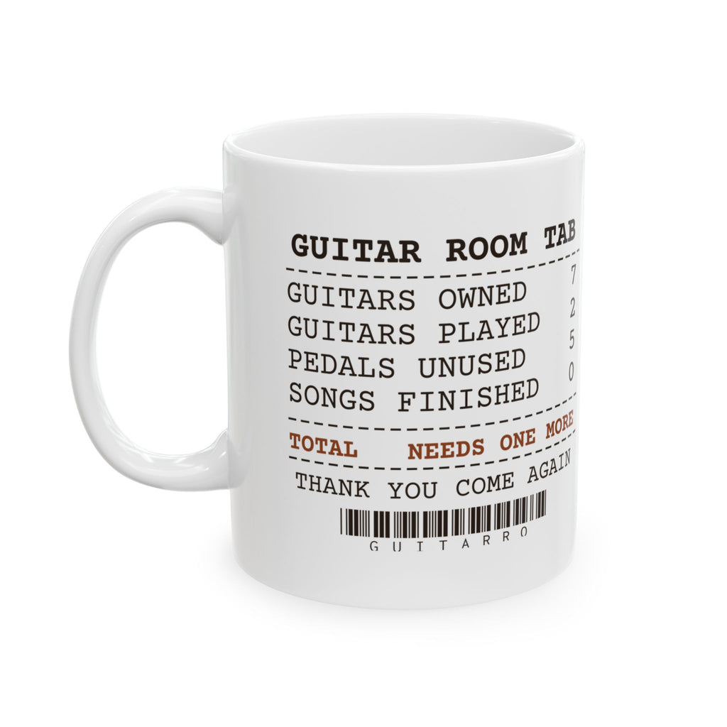 Funny Guitar Player Coffee Mug Seven Guitars Plays Two Receipt