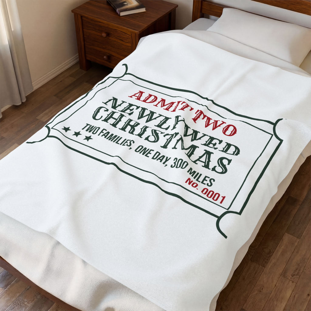 Funny Christmas Throw Blanket Newlywed Christmas Two Families One Day